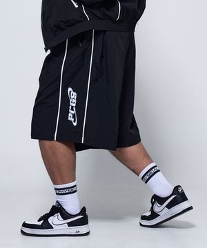 P2513 파이핑 윈드브레이커 버뮤다팬츠 [블랙]