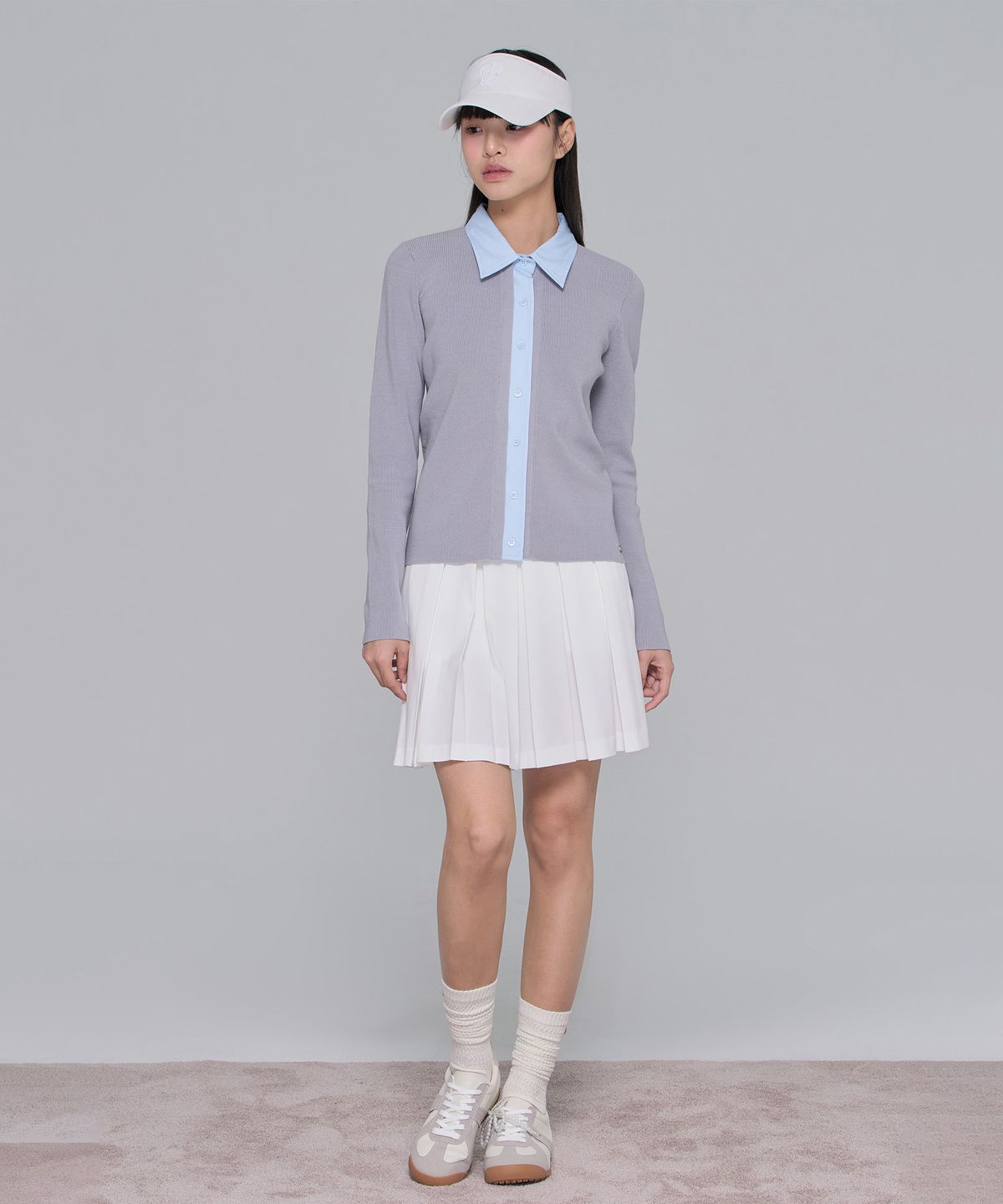 플레이부(PLAYBOO) AIRY INVERTED PLEATS SKIRT W/INNER PANTS_White