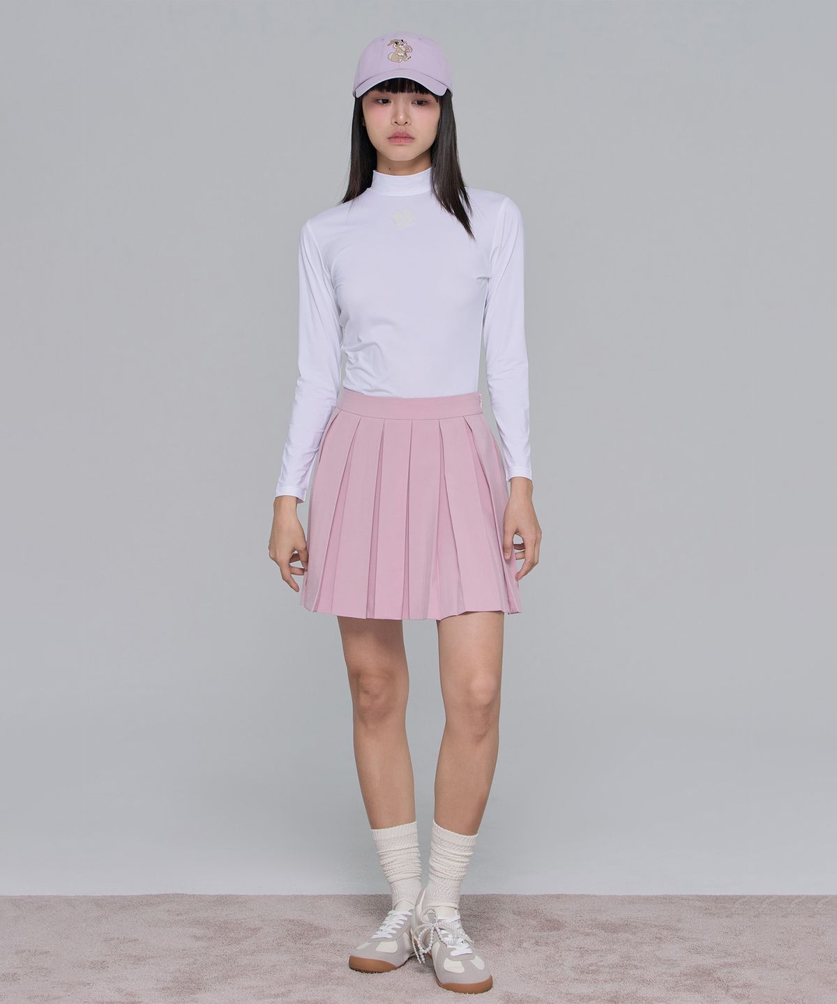 플레이부(PLAYBOO) AIRY INVERTED PLEATS SKIRT W/INNER PANTS_Dusty Pink