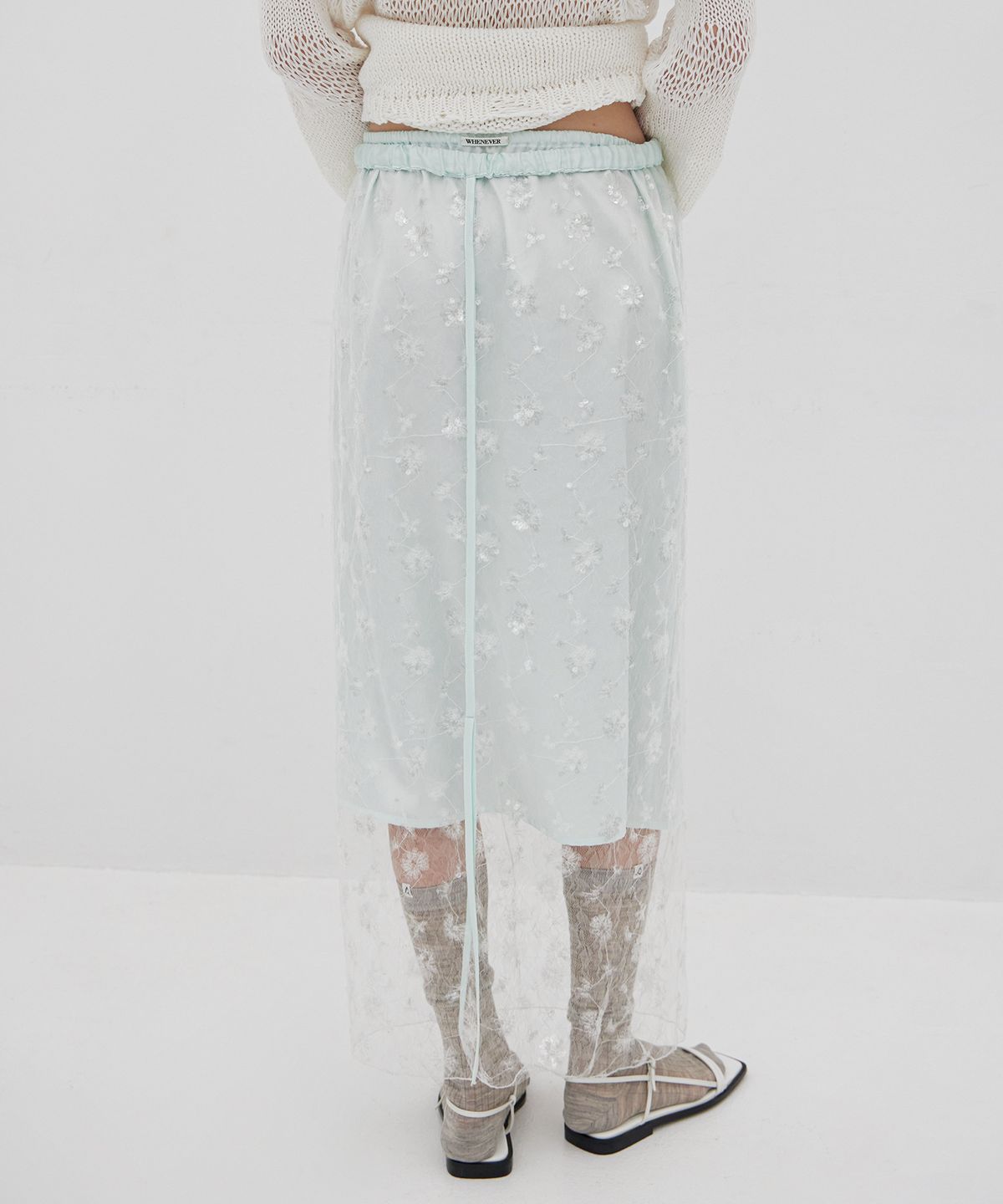 르바(LEVAR) Light Glow Layered Skirt Set - Irish Mint