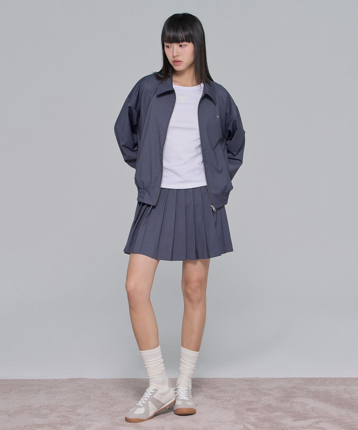 플레이부(PLAYBOO) [냉감] DENIM-LIKE SKIRT W/INNER PANTS_Indigo