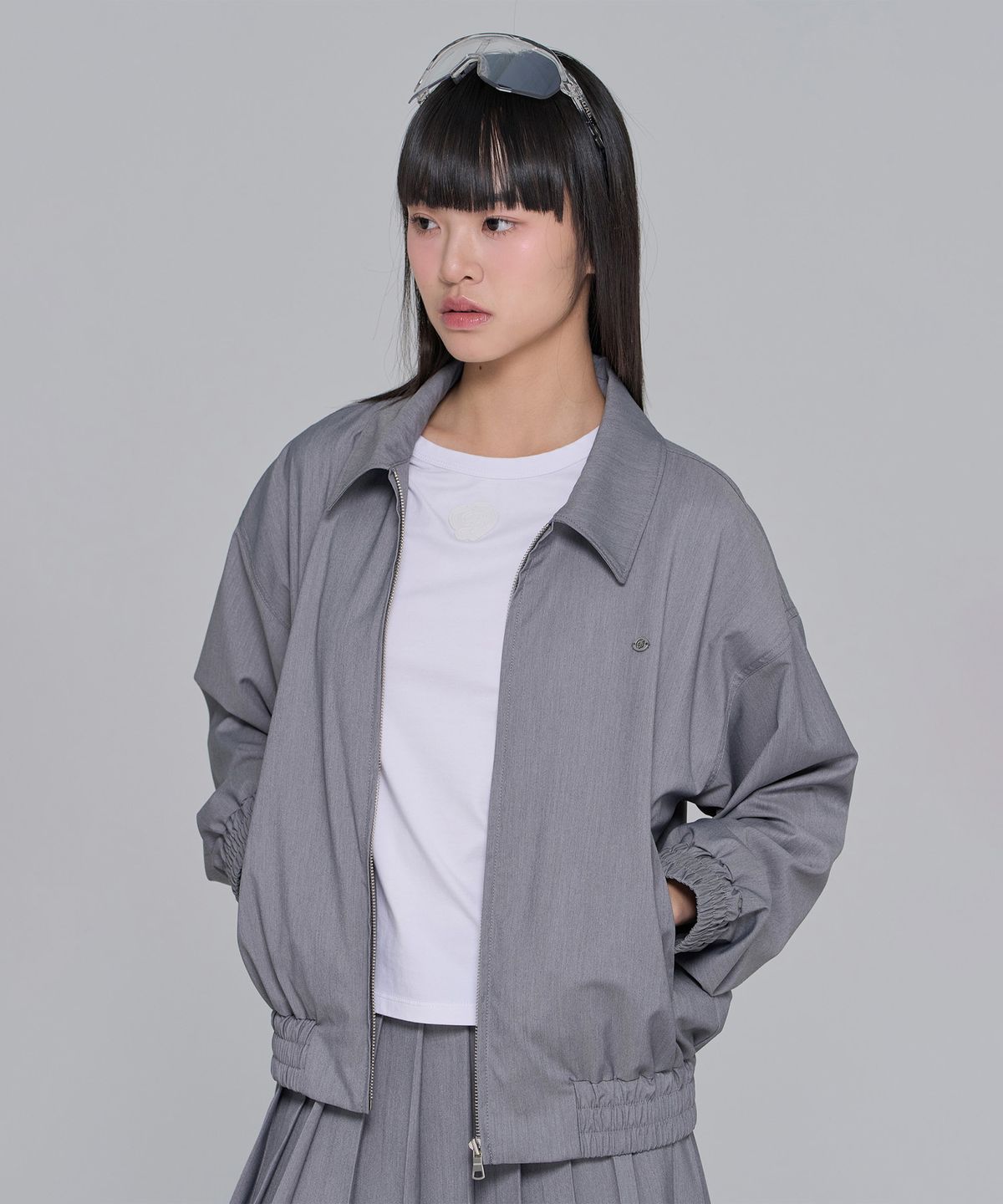 플레이부(PLAYBOO) [냉감] DENIM-LIKE JACKET_Light Grey