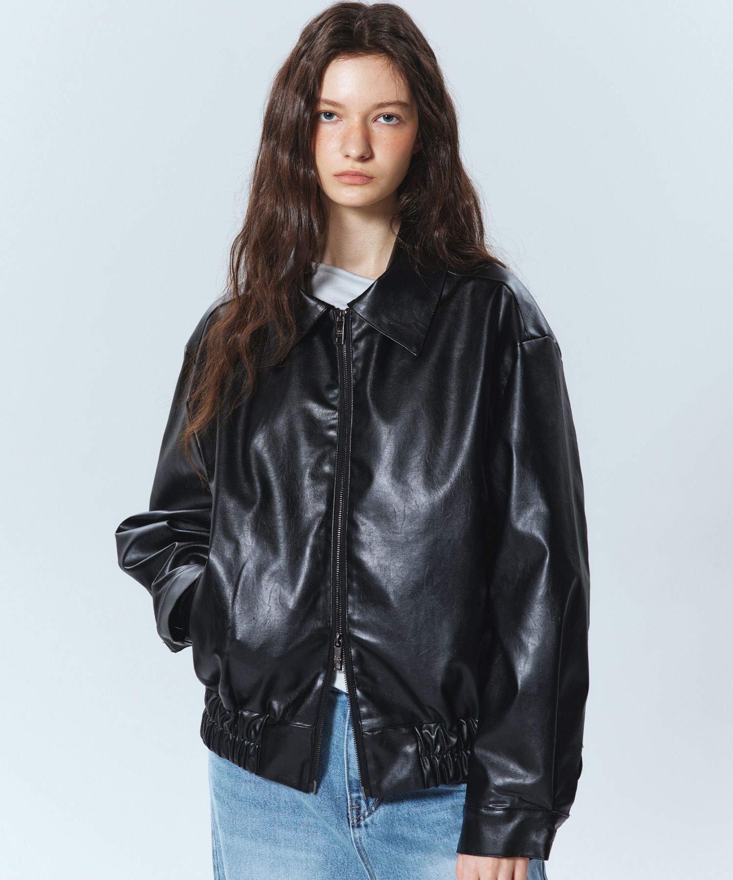 ブルゾン NICK&NICOLE NICOLE SINGLE LEATHER BLOUSON 5BJH633 MUSINSA | NICK&NICOLE NICOLE SINGLE LEATHER BLOUSON_BLACK