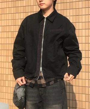 메카닉 버튼 디테일 재킷_블랙