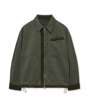 메카닉 버튼 디테일 재킷_카키