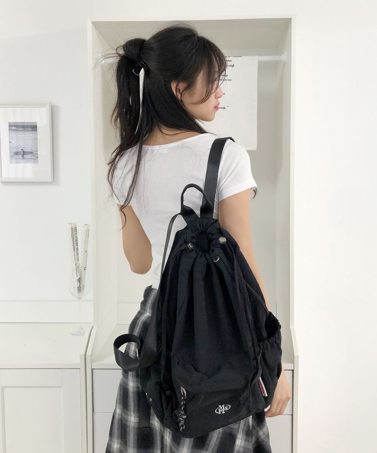 마스마룰즈(MASMARULEZ) Mixed Easy Draw Backpack _ Pure black