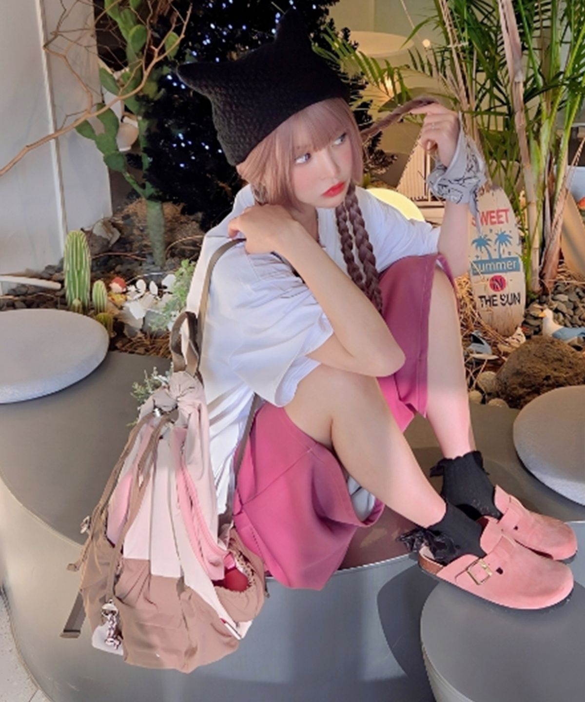 마스마룰즈(MASMARULEZ) Mixed Easy Draw Backpack _ Pink sand