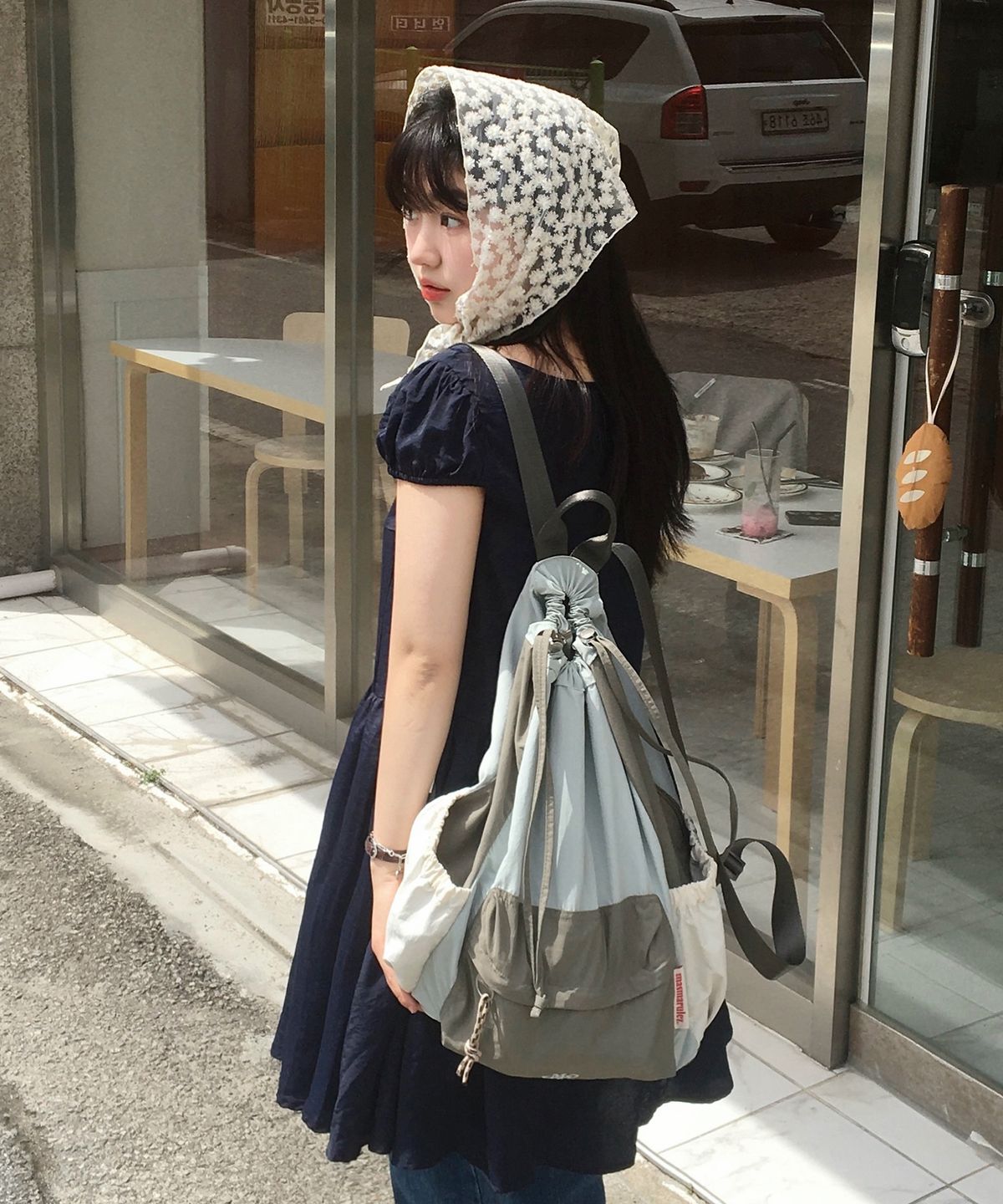 마스마룰즈(MASMARULEZ) Mixed Easy Draw Backpack_ Mint gray