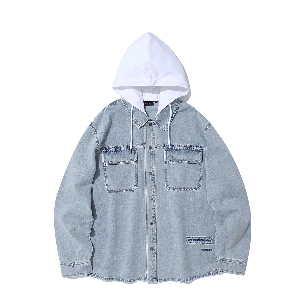 인터크루(INTERCREW) 스톤 워싱 데님 긴팔셔츠 블루 ITZ1YE31ABL
