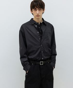 워시드 하이 덴시티 셔츠 MUD BLACK