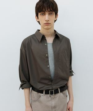 워시드 하이 덴시티 셔츠 BROWN