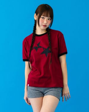 TWIN STAR RINGER SS TEE BURGUNDY(CV2FMUT549A)