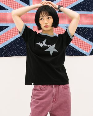 TWIN STAR RINGER SS TEE BLACK(CV2FMUT549A)