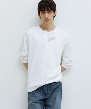 리브 헨리넥 롱슬리브 WHITE