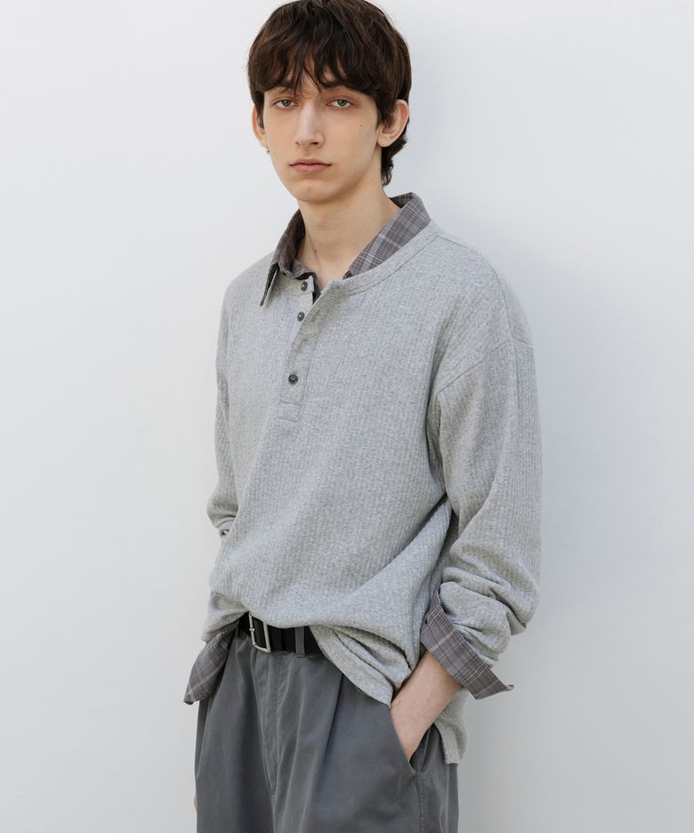 리브 헨리넥 롱슬리브 MELANGE GREY