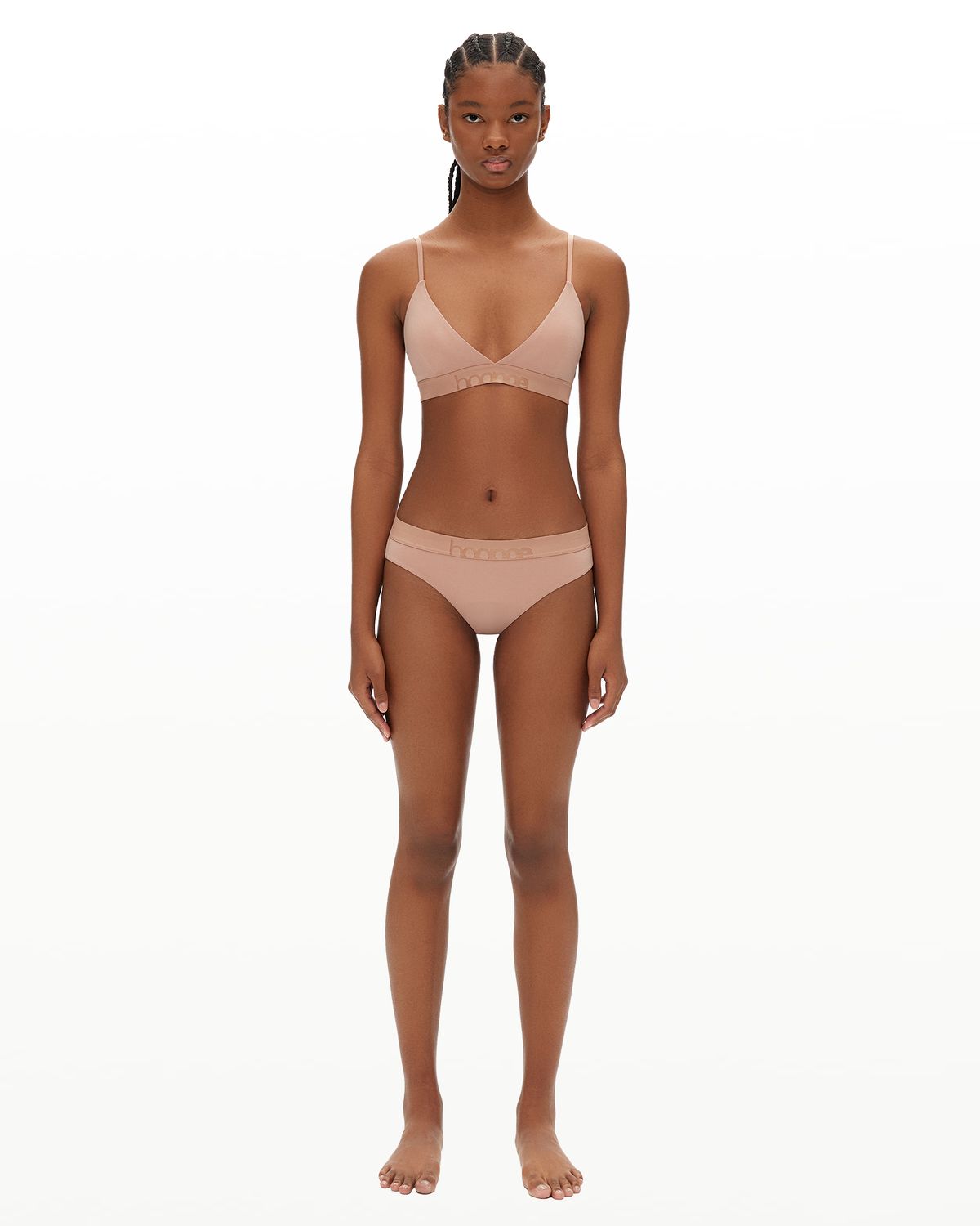 후포(HOOPOE) everyday bralette & brief set_rose sand