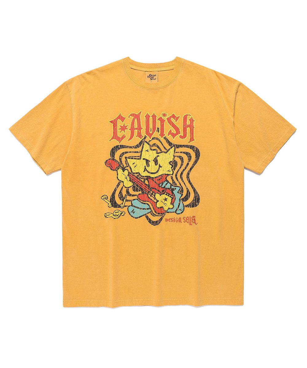 CAVISH ♥ ROCK STAR PIGMENT SS TEE / 追跡付 MUSINSA公式 | CAVISH ROCK STAR PIGMENT SS TEE ORANGE