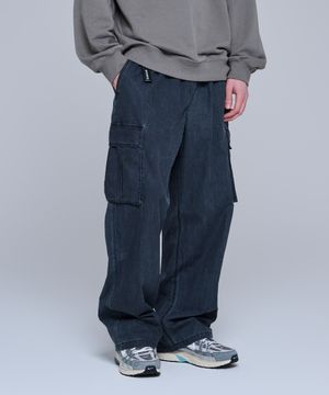 피그먼트 세미 와이드 팬츠 블랙 ANZ1PL02ABK