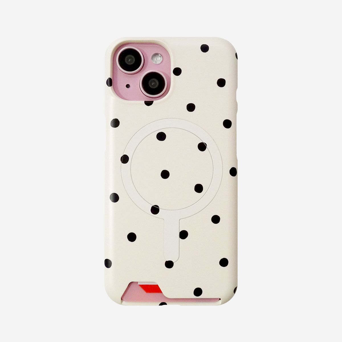 러브오낫(LOVE OR NOT) 맥세이프/카드수납_Black Balls-Ivory Magsafe/Card Phonecase