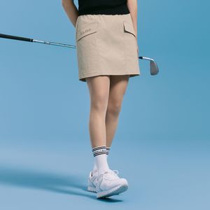 여성 에센셜 카고포켓 H라인 골프 큐롯 베이지