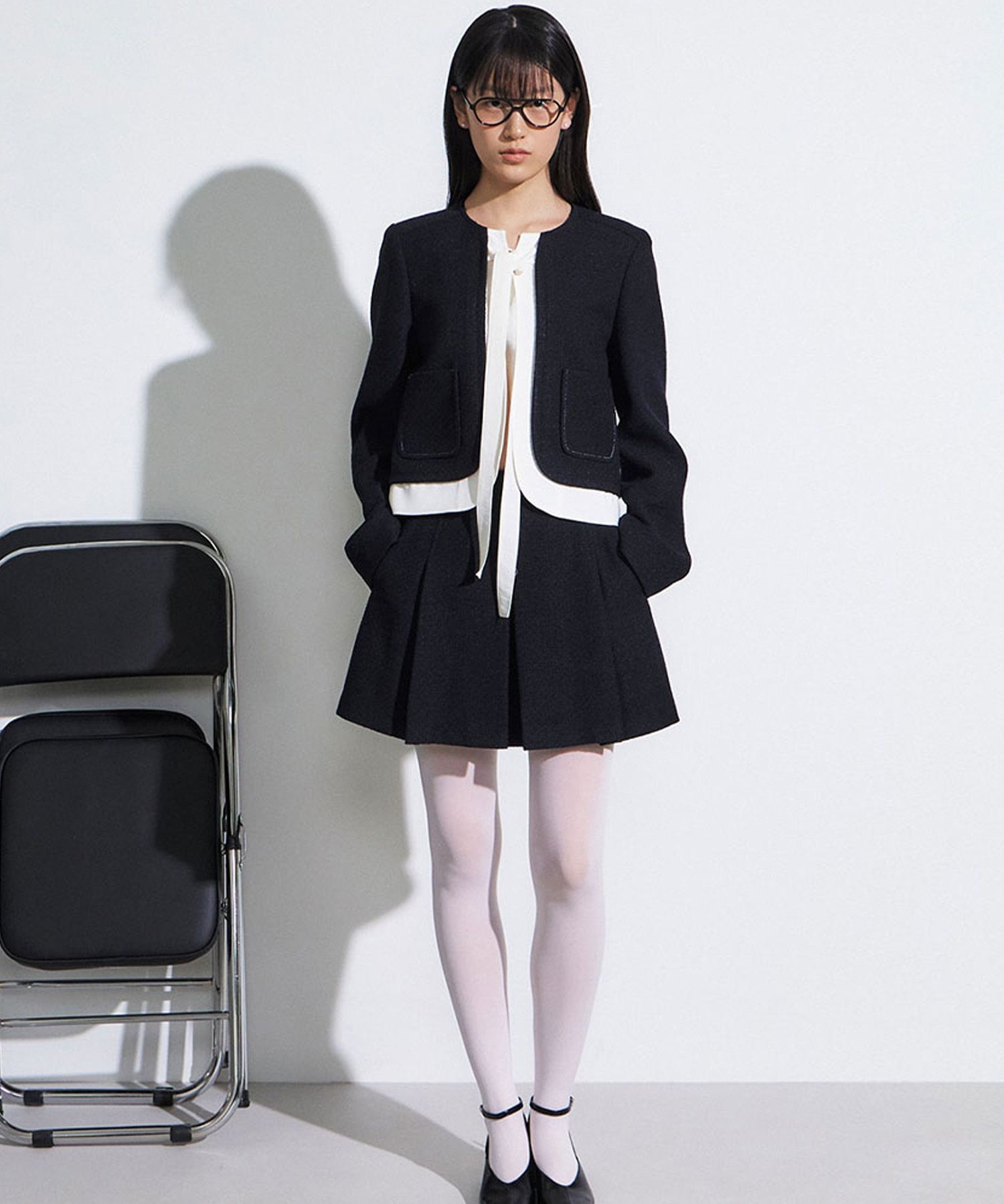 ★ MARRON EDITION★ 25 Spring_ Navy Tweed Mini Skirt MUSINSA | MARRON EDITION 25 Spring_ Navy Tweed Mini Skirt