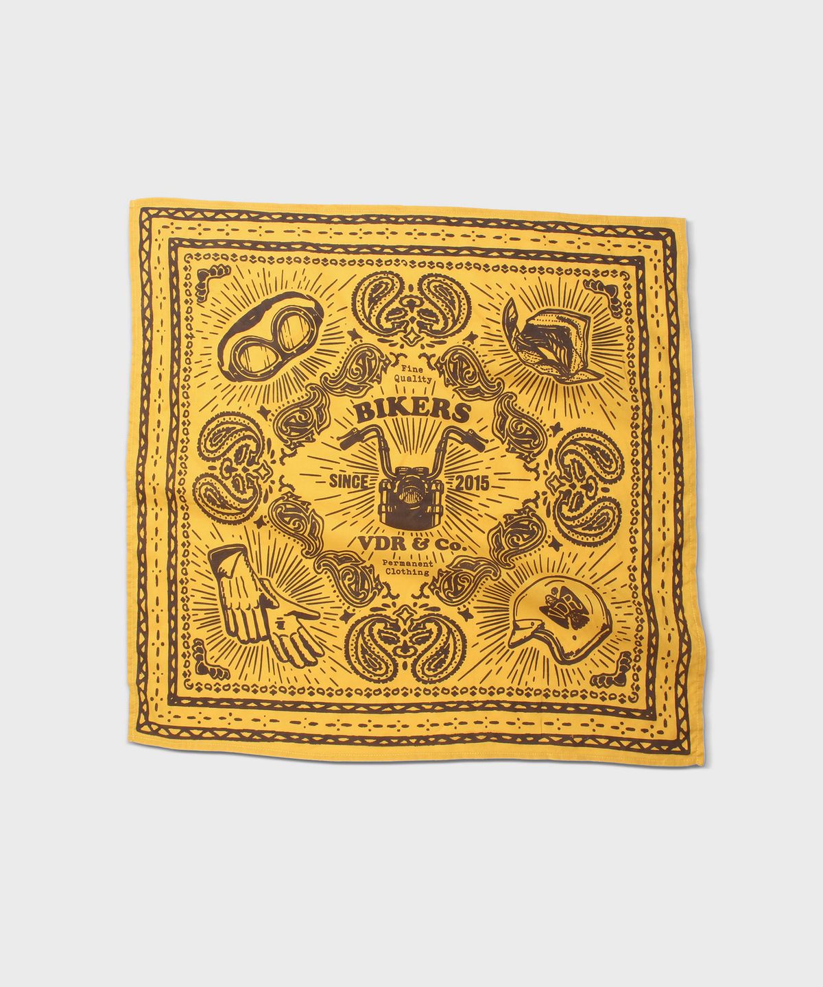 비디알(VDR) 60x60 BIKERS BANDANA [Mustard]