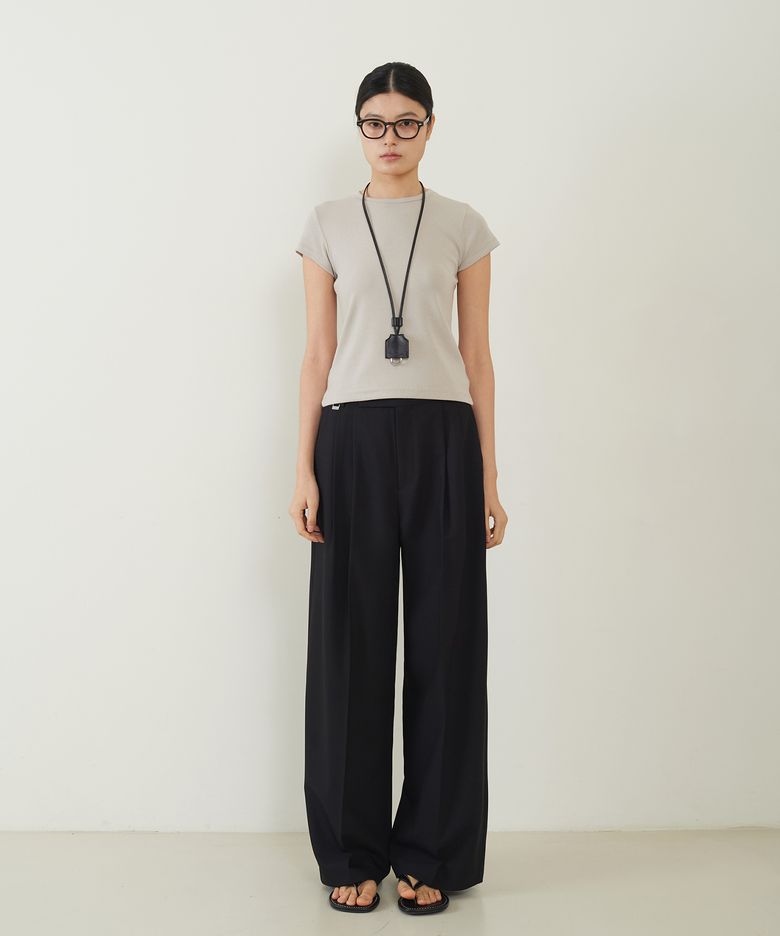 Classic Double-Pleated Slacks Black