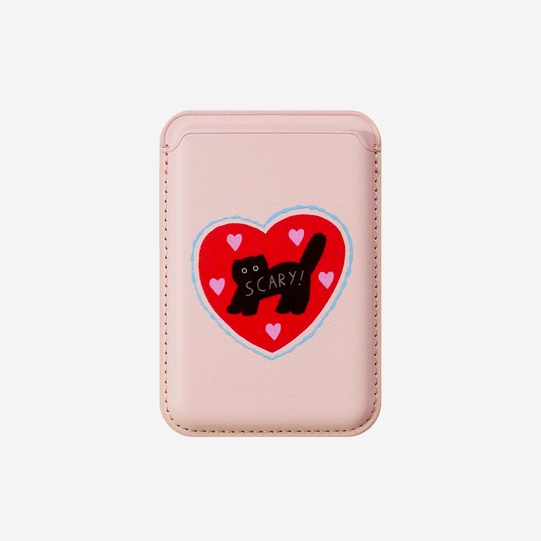 맥세이프 카드지갑_Pink-Red Love-Scary Cat Magsafe Cardcase