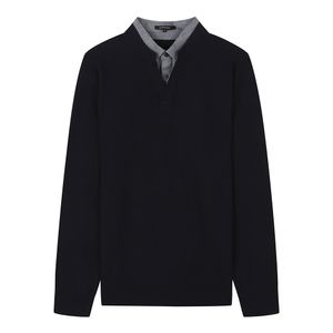 WASHABLE 솔리드 셔츠 레이어드 니트 (FIUCA8503)