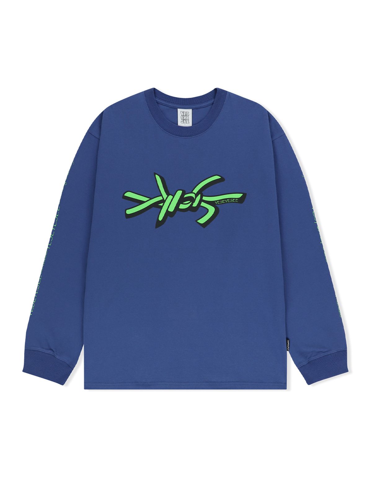 예스아이씨(YESEYESEE) Y.E.S Wire Logo L/S Cobalt Blue