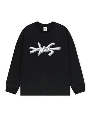 Y.E.S Wire Logo L/S Black