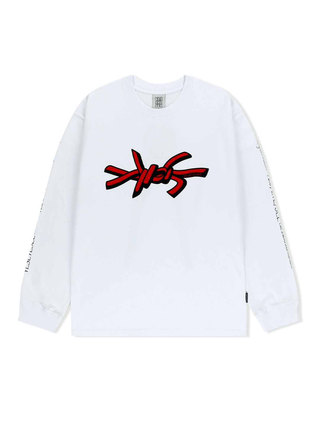 MUSINSA | YESEYESEE Y.E.S Wire Logo L/S White