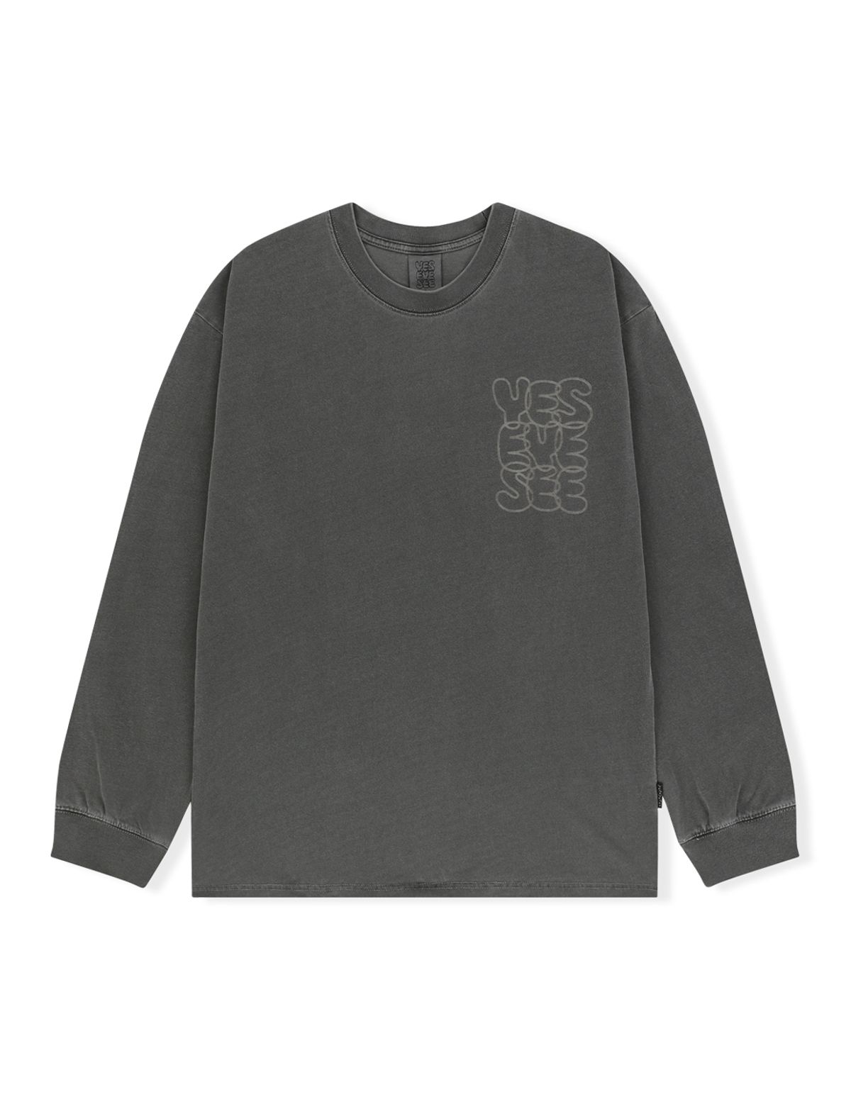 예스아이씨(YESEYESEE) C-Logo Pigment L/S Charcoal