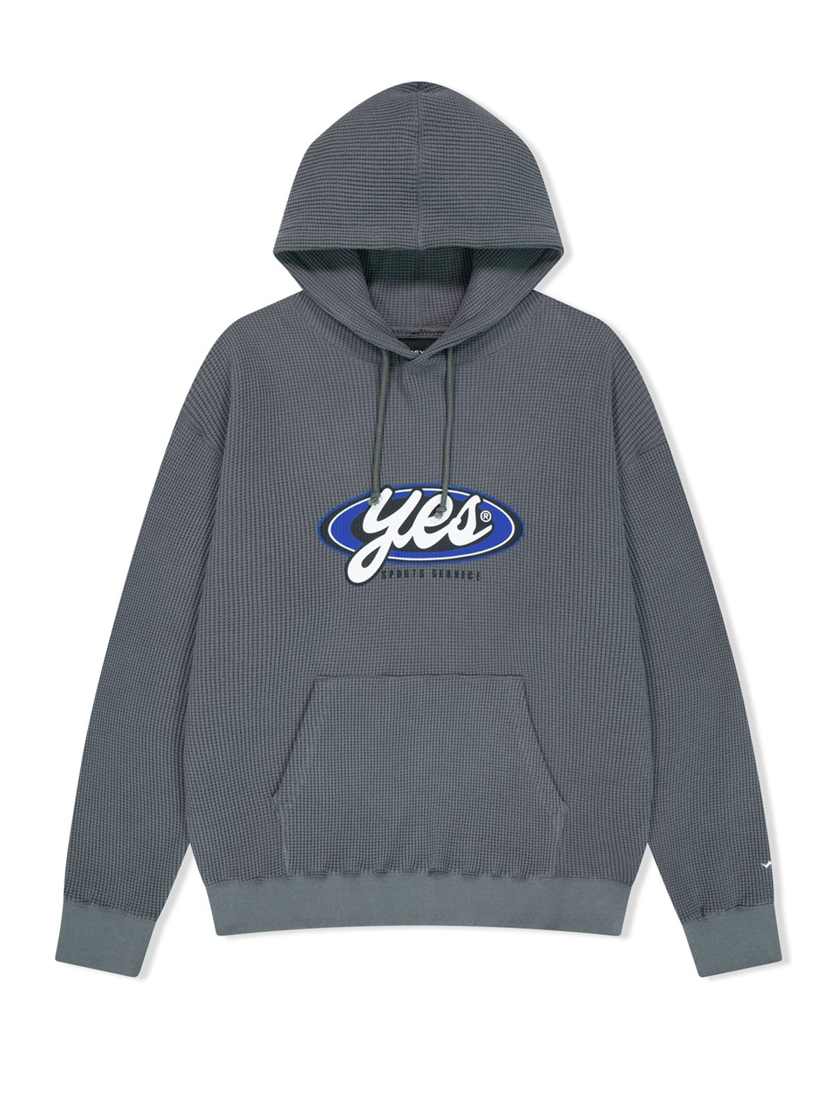 예스아이씨(YESEYESEE) Y.E.S Waffle Hoodie Dark Grey