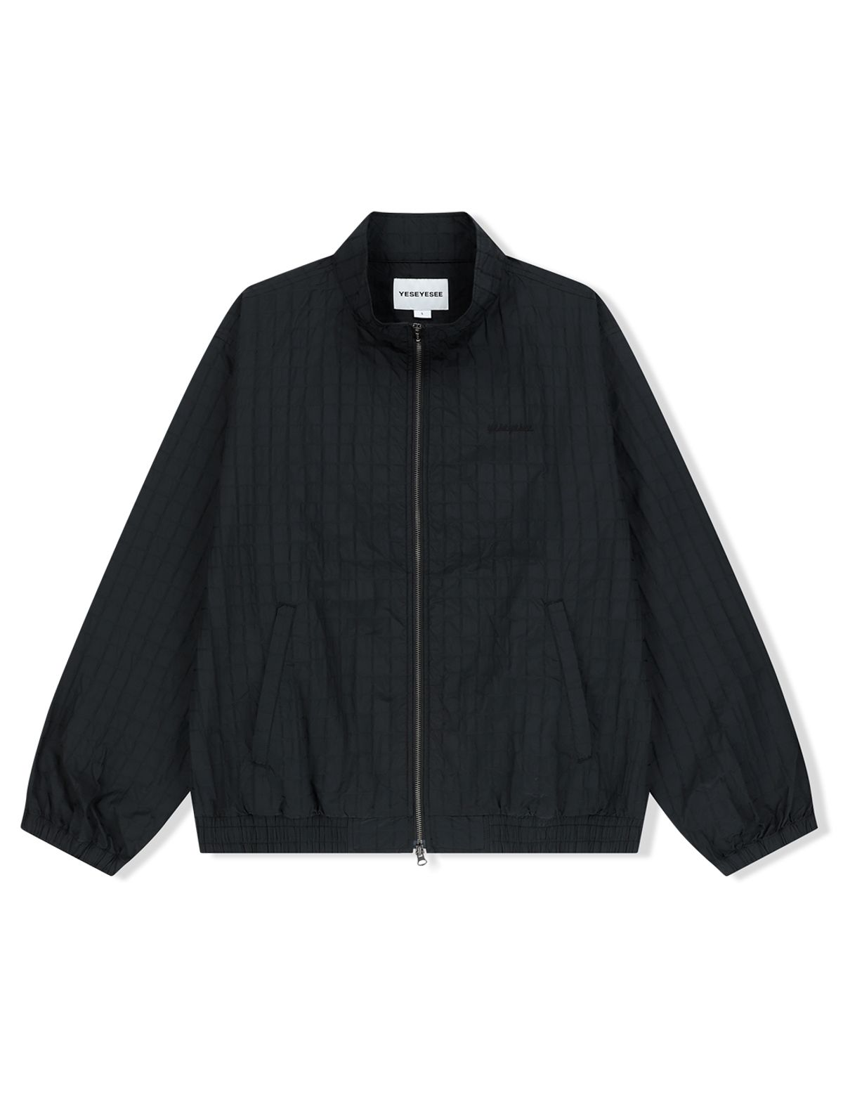 예스아이씨(YESEYESEE) Windowpane Zip Blouson Black
