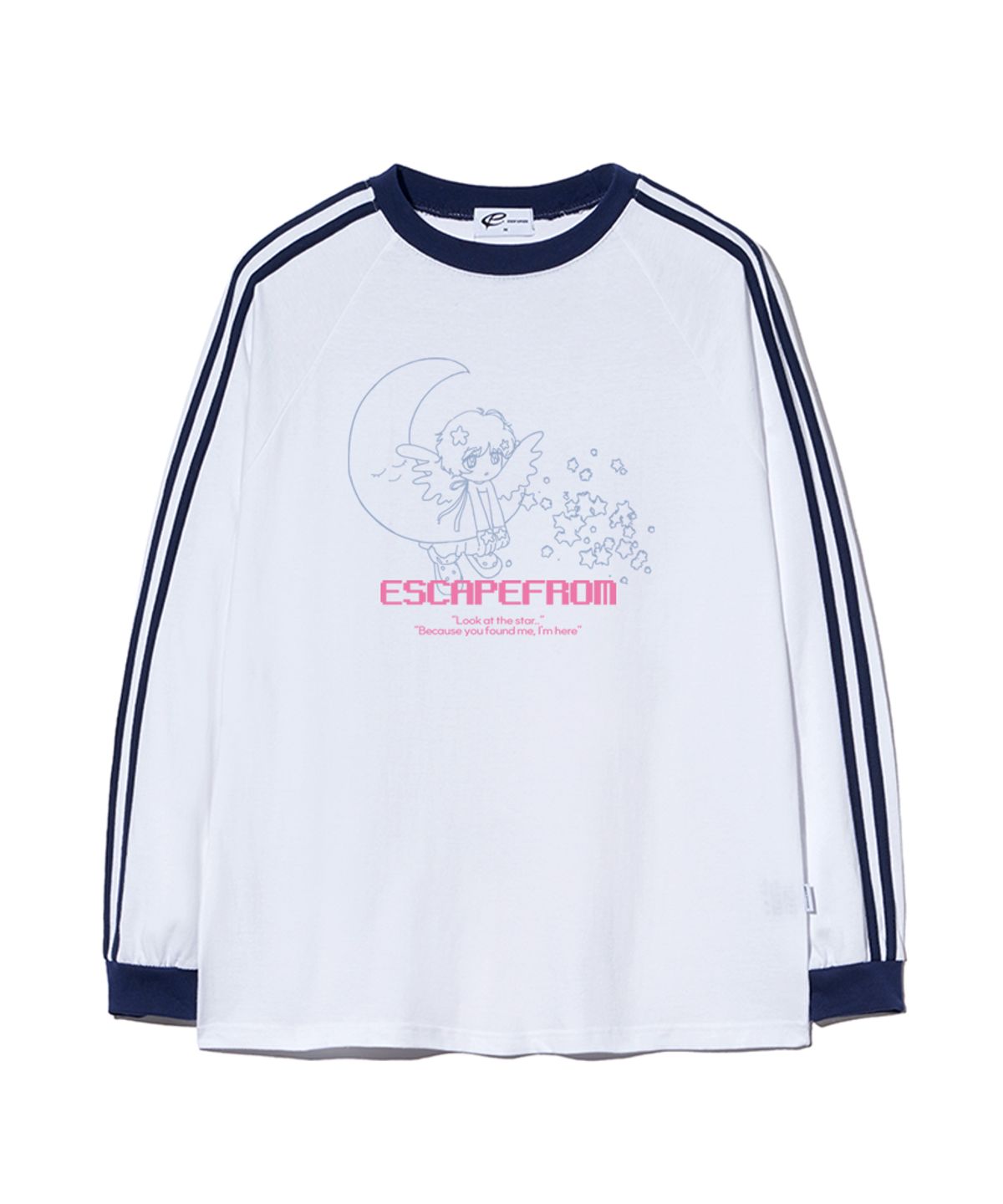이스케이프프롬(ESCAPEFROM) 룩앳더스타 프린트 트랙 롱슬리브 화이트