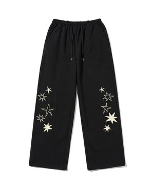 트윙클 스타즈 라이트 프린트 스웻팬츠 블랙