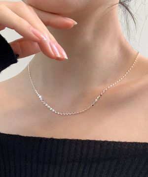 925실버 레이어드 은 체인목걸이 에스/ S