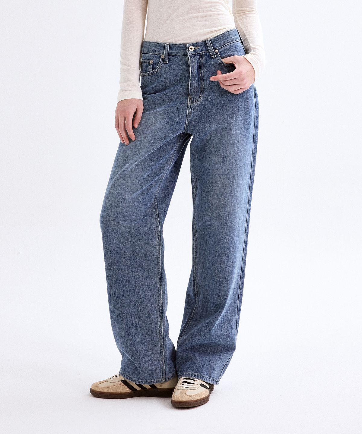 포베레(FOVERE) Urban basic denim pants blue