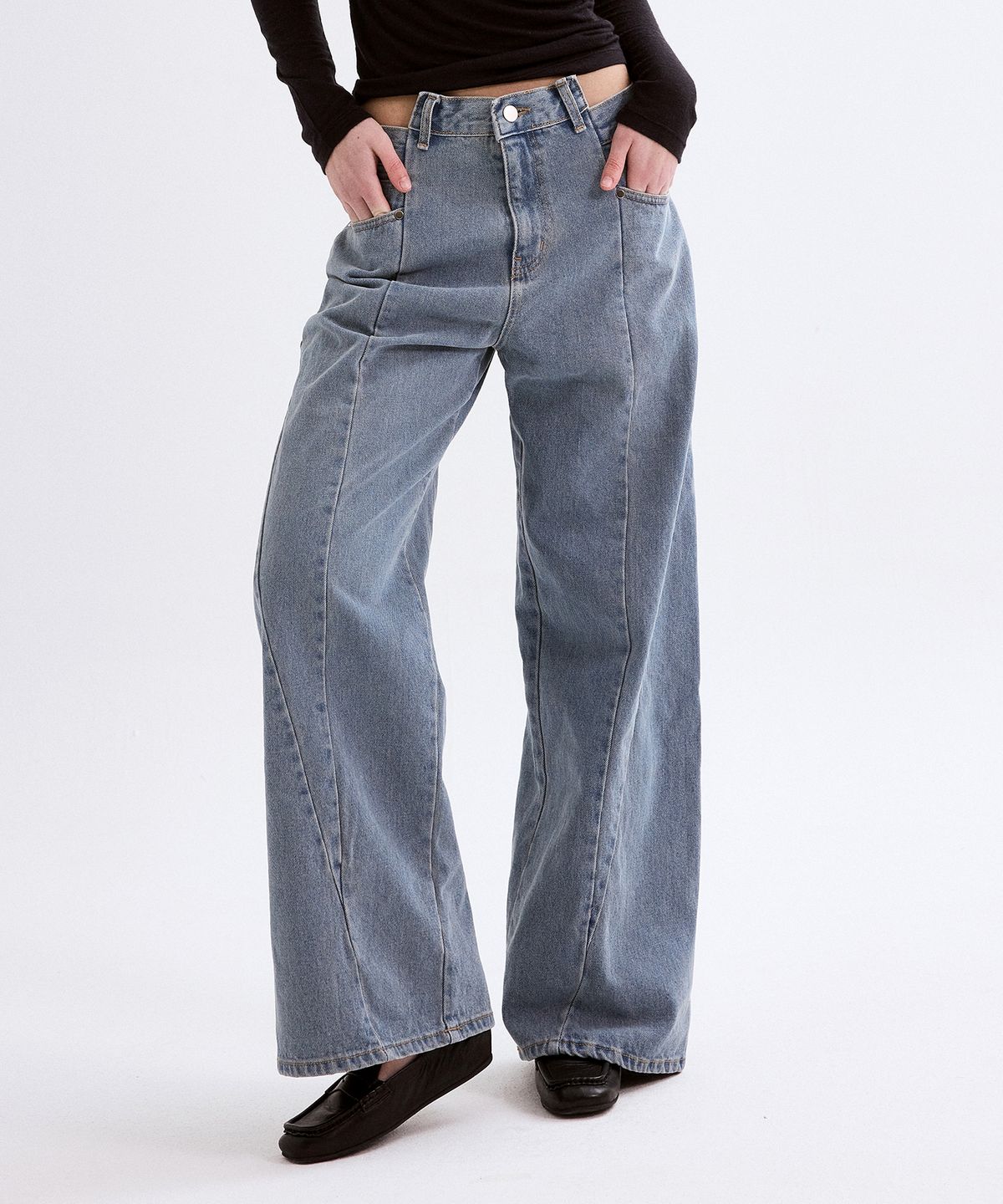 포베레(FOVERE) Gogo denim pants blue