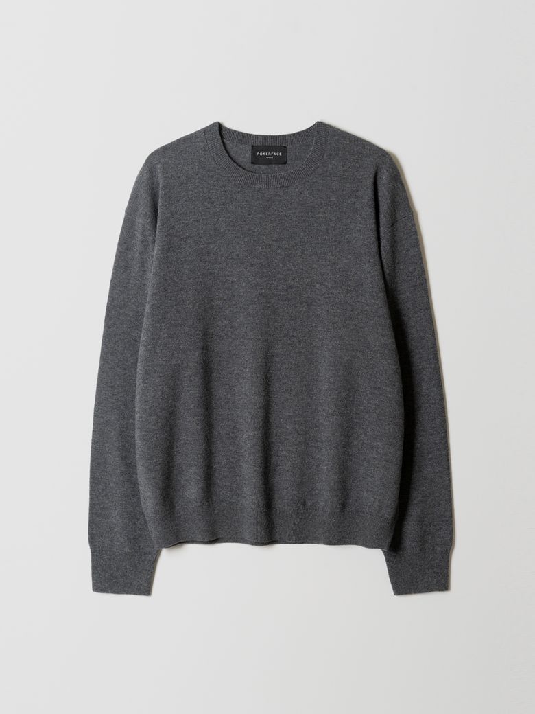 FARASHA CASHMERE CREW NECK KNIT CHARCOAL