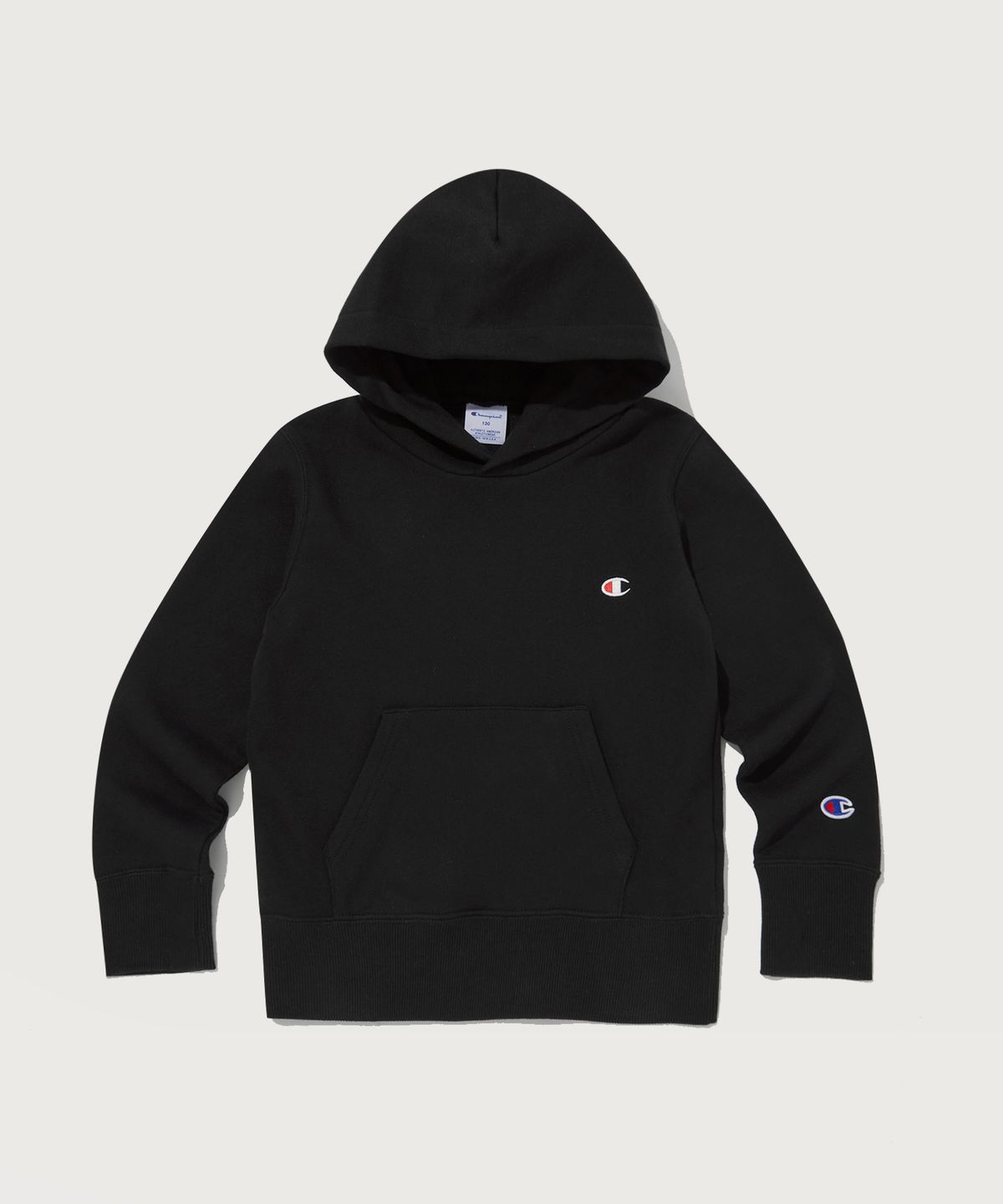 챔피온 키즈(CHAMPION KIDS) 키즈 C로고 프렌치테리 후드 티셔츠 Black