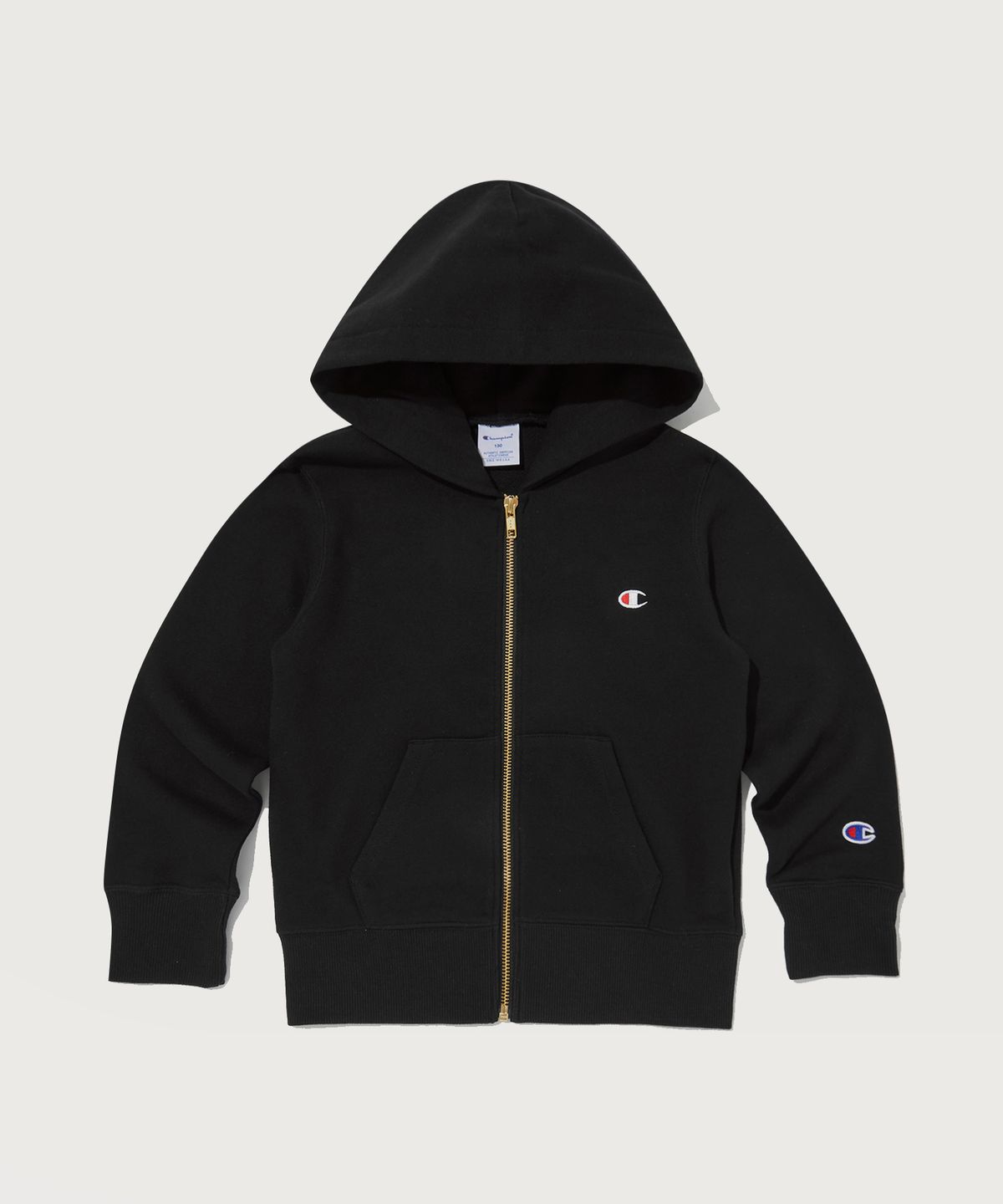 챔피온 키즈(CHAMPION KIDS) 키즈 C로고 프렌치테리 후드 집업 Black