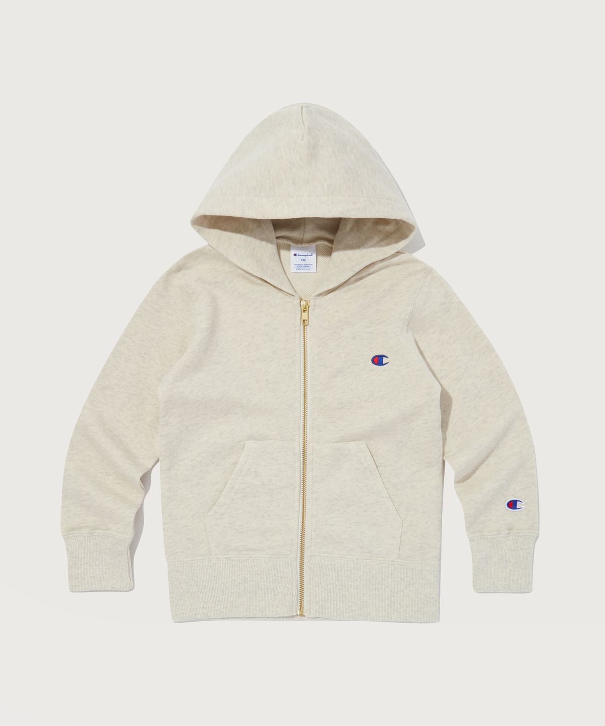 챔피온 키즈(CHAMPION KIDS) 키즈 C로고 프렌치테리 후드 집업 Cream