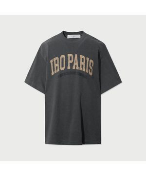 Essence 피그먼트 크랙 로고 반팔 티셔츠 - M.GRAY