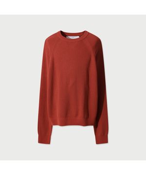 Pulse 나글랑 베이직 긴팔 스웨터 - RED