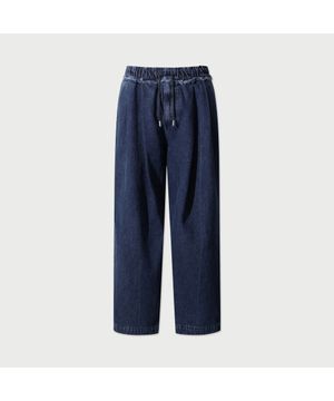 Azure 밴딩 데님 팬츠 - BLUE