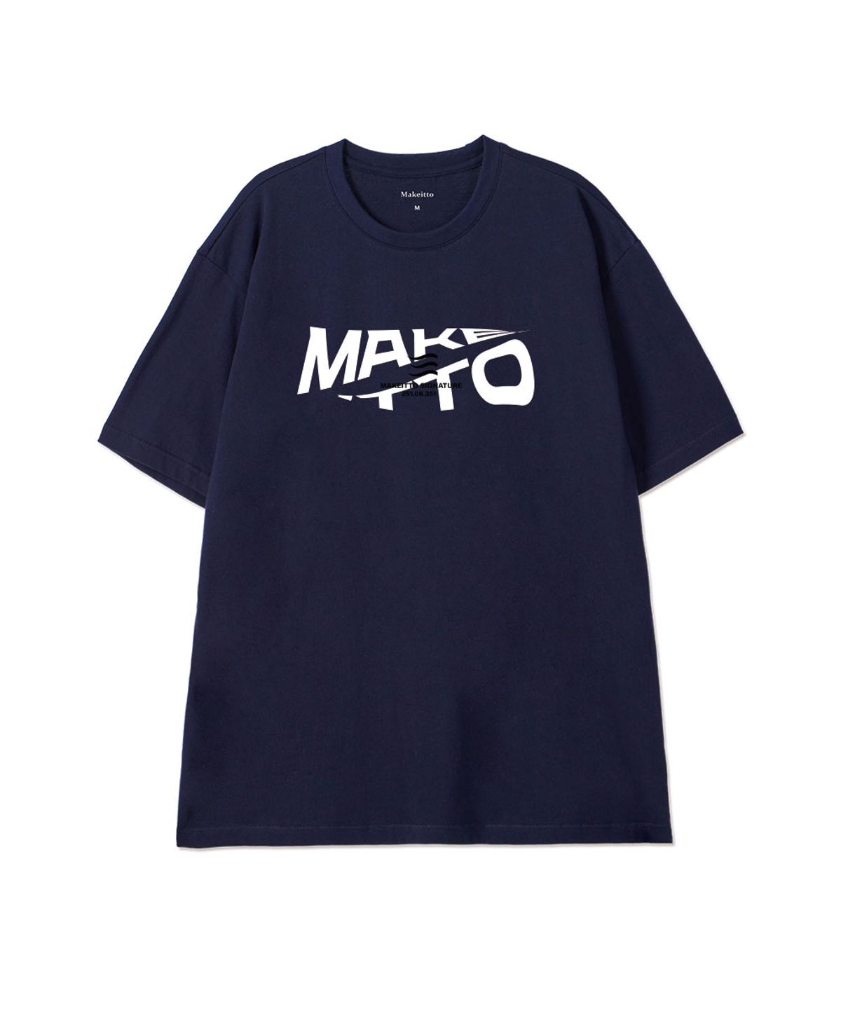 메이킷투(MAKEITTO) [ACTIVE LETTERING]CREW NECK TEE_NAVY
