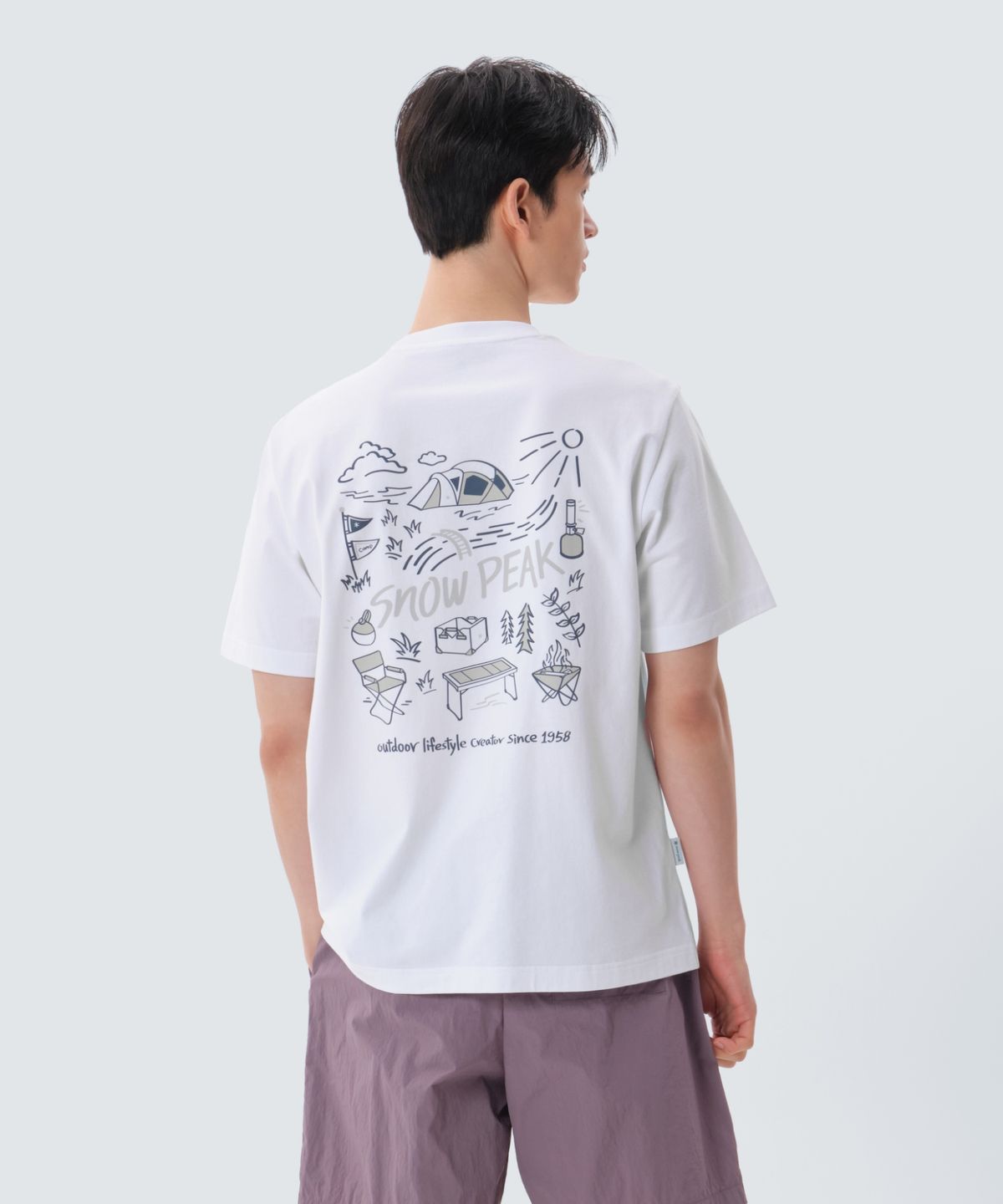 스노우피크 어패럴(SNOWPEAK APPAREL) 코튼 피크닉 반팔 티셔츠 (S25MUFTS60) White