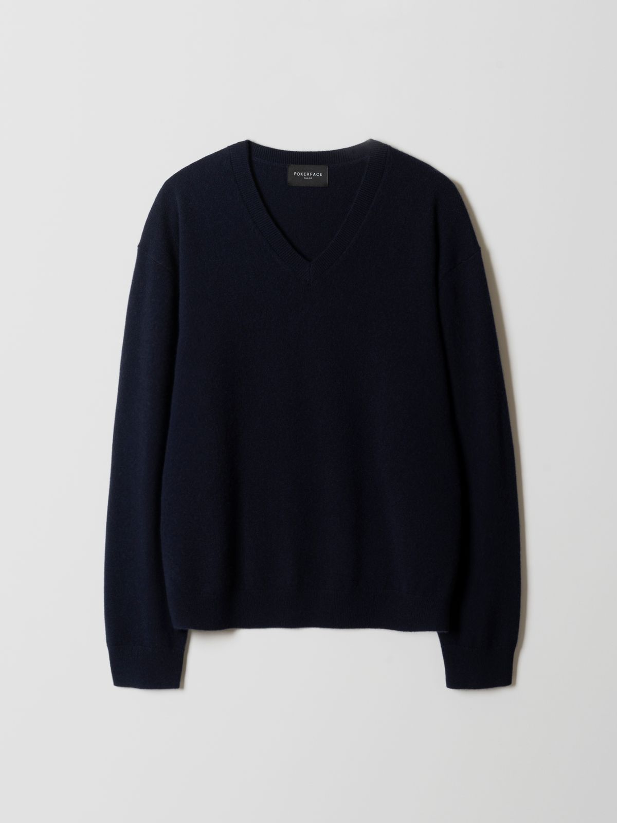 포커페이스(POKERFACE) FARASHA CASHMERE V NECK KNIT DARK NAVY